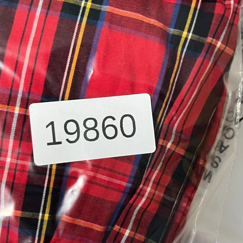 Crewcuts Plaid Dress Girl 12 Red Tartan Ruched Velvet Bow Holiday Festive Preppy